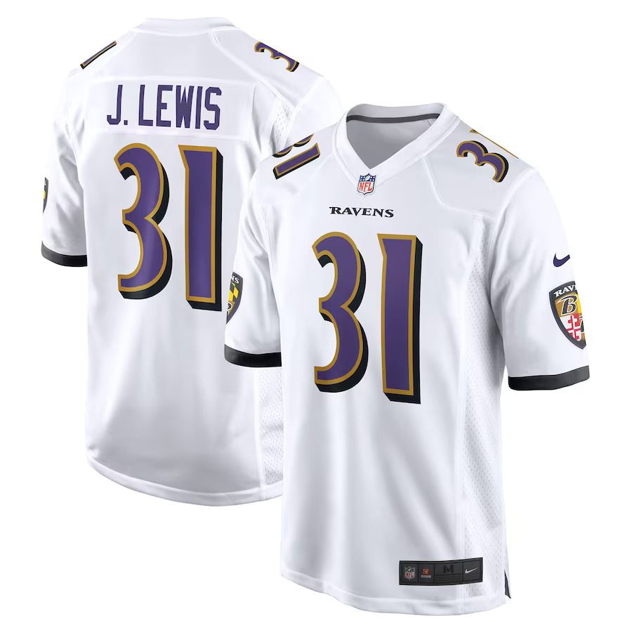 Men Baltimore Ravens #31 Jamal Lewis Nike White Retired Player Game NFL Jersey